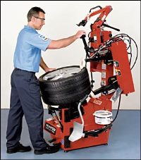 Tire Machine in Use